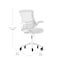 Flash Furniture Gray Mesh Mid-Back Task Chair with Roller Wheels BL-X-5M-WH-GY-RLB-GG - alternate 3